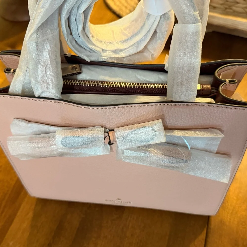 Kate Spade Blush Pink Hayes Satchel with Bow Detail and Matching Wallet - Picture 5 of 8